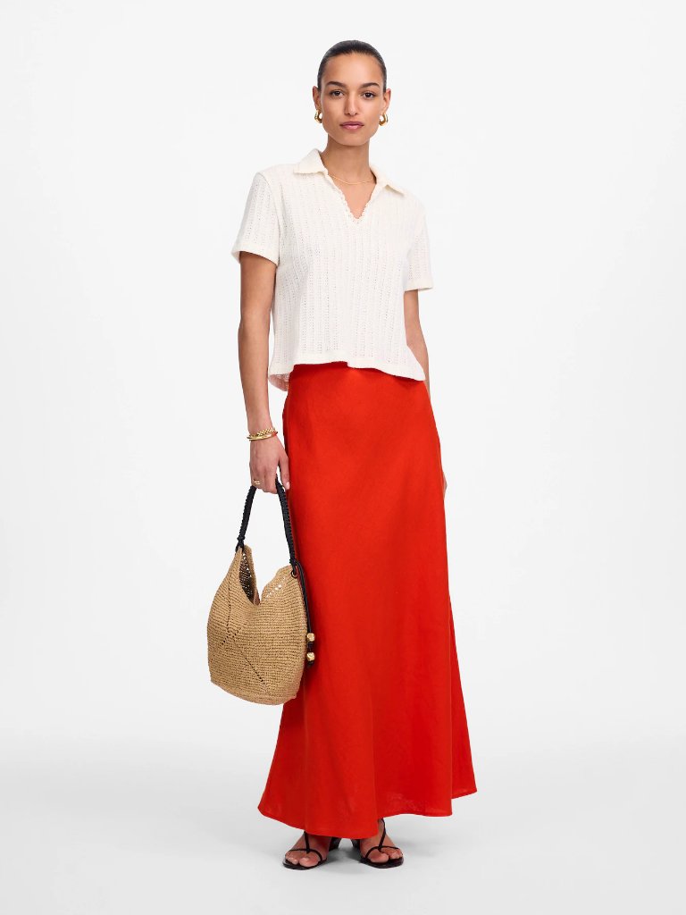 Madewell Maxi Slip Skirt In 100% Linen Nwot!